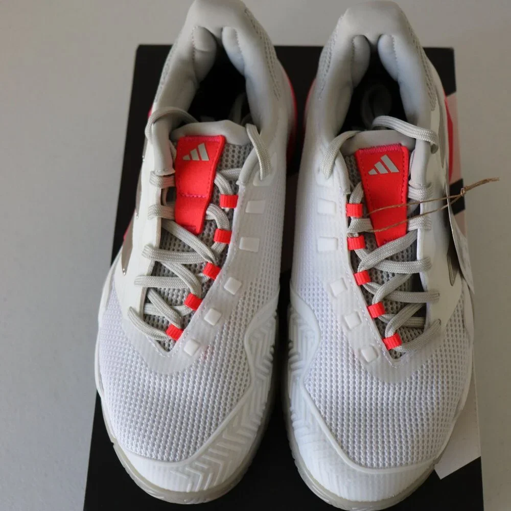 Adidas Barricade 13 Cloud White / Champagne Met. / Lucid Red Tennis Women Size 9